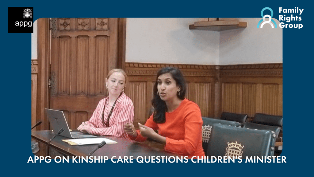 Children's Minister Claire Countinho speaking to MPs and Peers about the national kinship care strategy